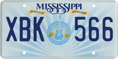 MS license plate XBK566