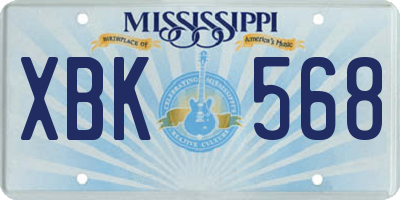 MS license plate XBK568