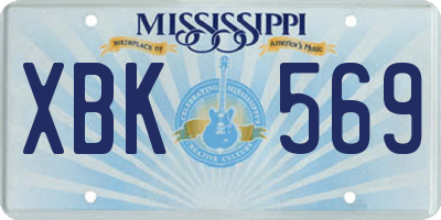 MS license plate XBK569