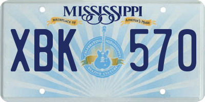 MS license plate XBK570