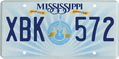 MS license plate XBK572