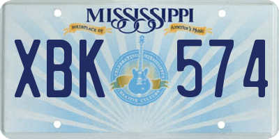 MS license plate XBK574