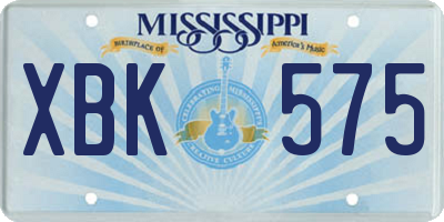 MS license plate XBK575