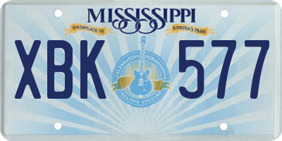 MS license plate XBK577