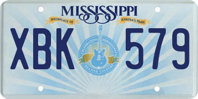 MS license plate XBK579