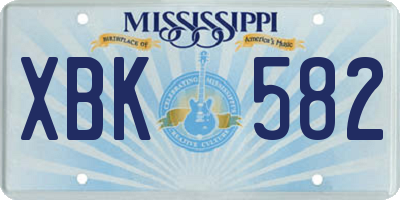 MS license plate XBK582
