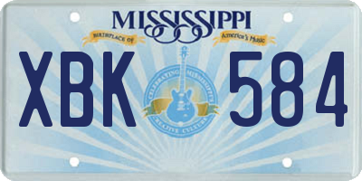 MS license plate XBK584