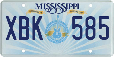 MS license plate XBK585