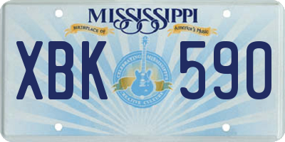 MS license plate XBK590