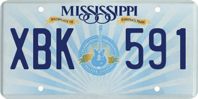 MS license plate XBK591