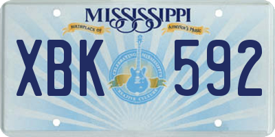 MS license plate XBK592