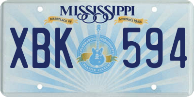 MS license plate XBK594