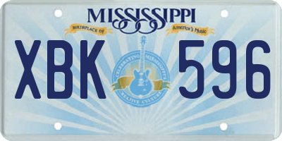MS license plate XBK596