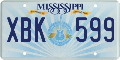 MS license plate XBK599