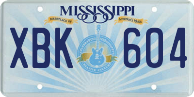 MS license plate XBK604