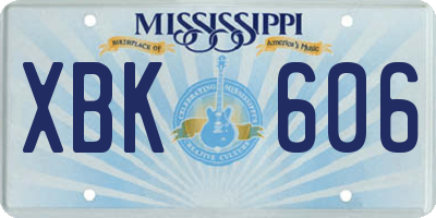 MS license plate XBK606