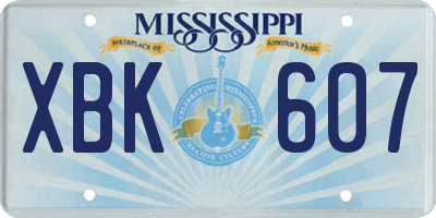 MS license plate XBK607