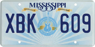 MS license plate XBK609