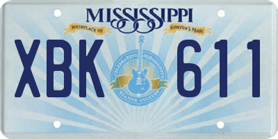 MS license plate XBK611