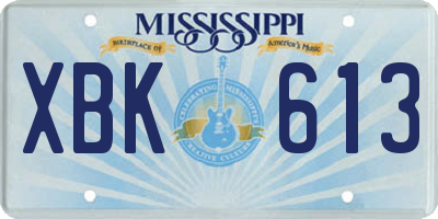 MS license plate XBK613