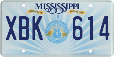 MS license plate XBK614