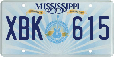MS license plate XBK615