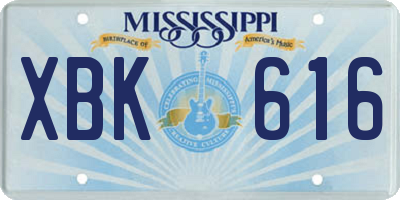 MS license plate XBK616