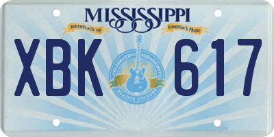MS license plate XBK617