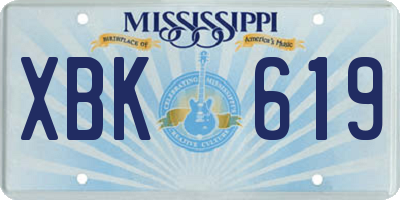 MS license plate XBK619