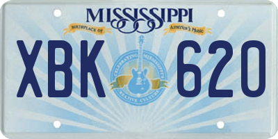 MS license plate XBK620