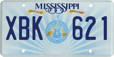 MS license plate XBK621