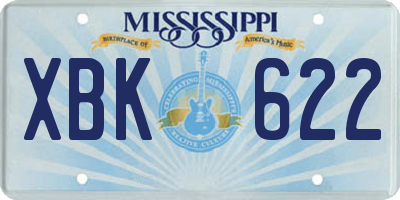 MS license plate XBK622