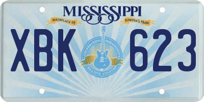 MS license plate XBK623