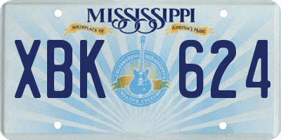 MS license plate XBK624