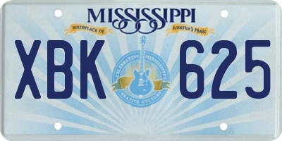 MS license plate XBK625