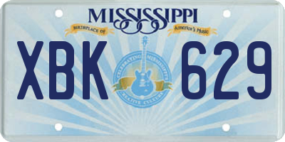 MS license plate XBK629