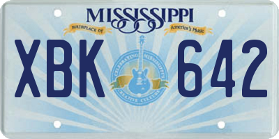 MS license plate XBK642