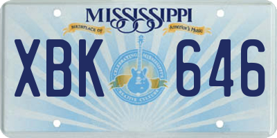 MS license plate XBK646