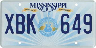 MS license plate XBK649