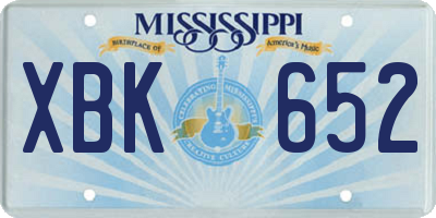 MS license plate XBK652