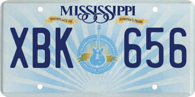 MS license plate XBK656