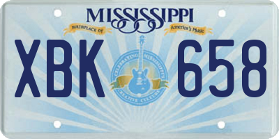 MS license plate XBK658