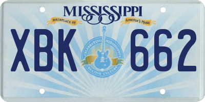 MS license plate XBK662