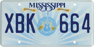 MS license plate XBK664