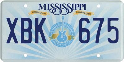 MS license plate XBK675