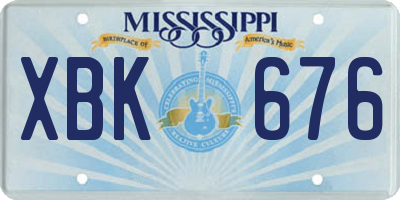 MS license plate XBK676