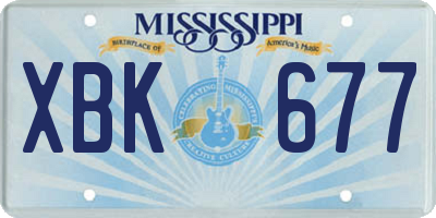 MS license plate XBK677