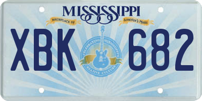 MS license plate XBK682