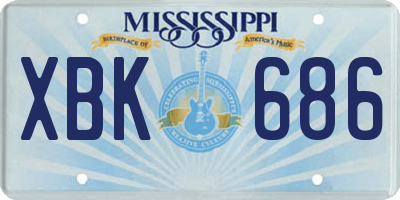MS license plate XBK686
