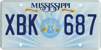 MS license plate XBK687